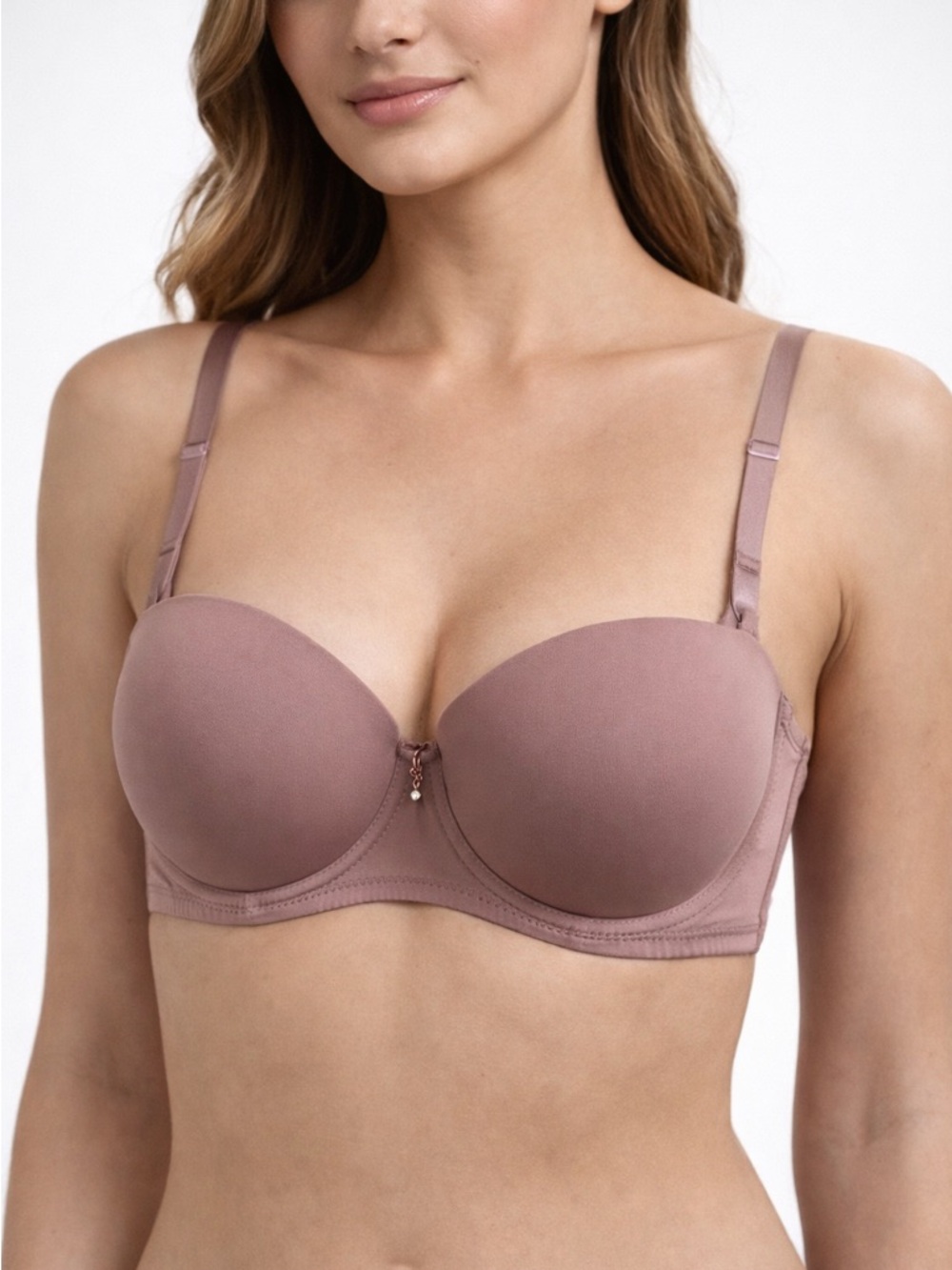 Elegant Mauve Underwire Push Up Bra